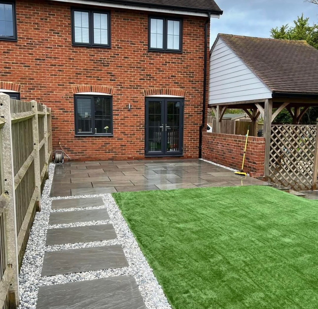 Completed garden landscaping and outdoor transformation